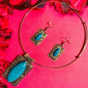 Turquoise Jade Necklace Set